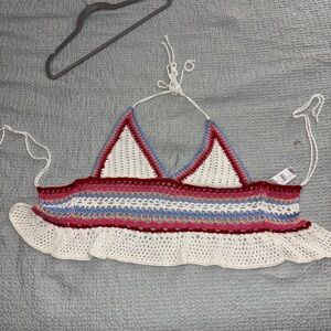 Tilly's Multicolor Crochet Halter Top